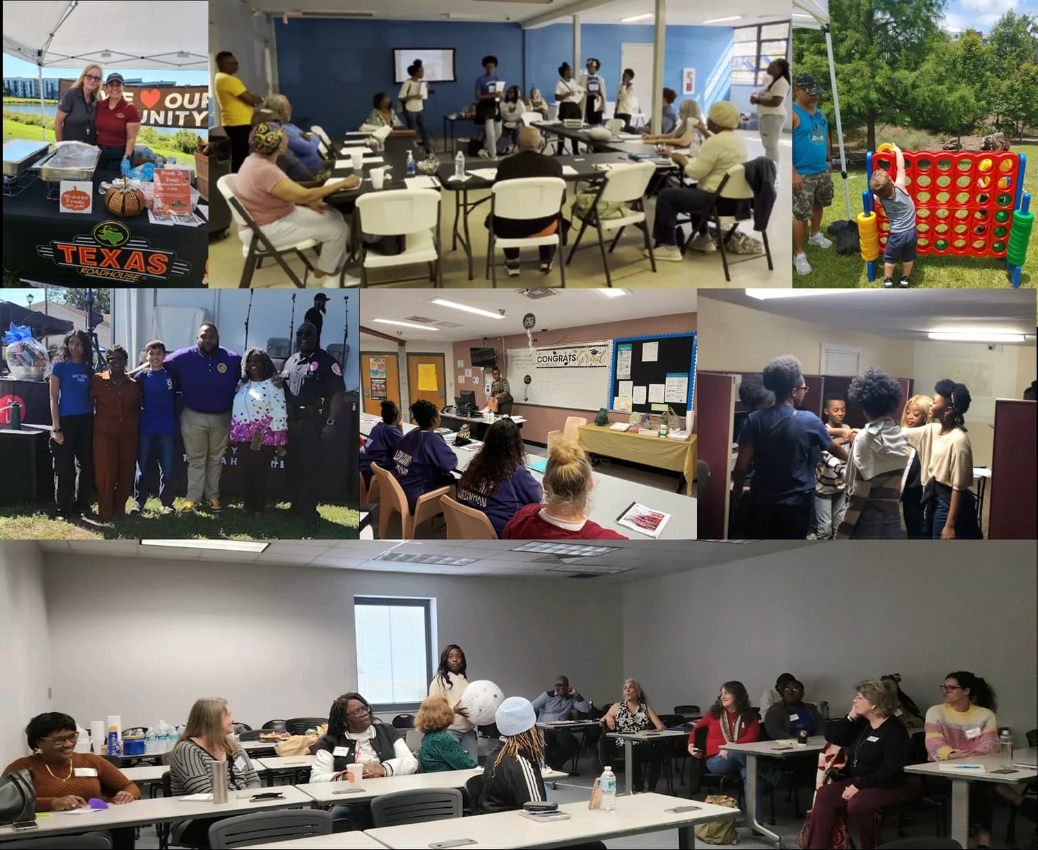 DRMI program and community moments arranged as a newsletter-style collage.